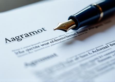 Close up of legal contract terms on textured paper